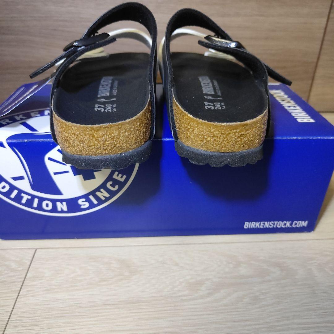 新品未使用37(23.5〜24.0cm)ビルケン アリゾナスプリット黒×白