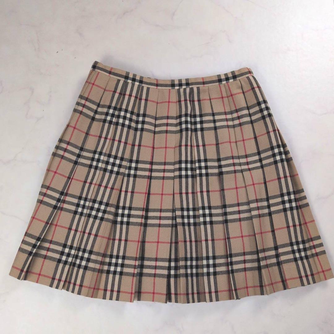 【美品✨】バーバリーブルーレーベル ミニスカート ノバチェック ベルト プリーツ