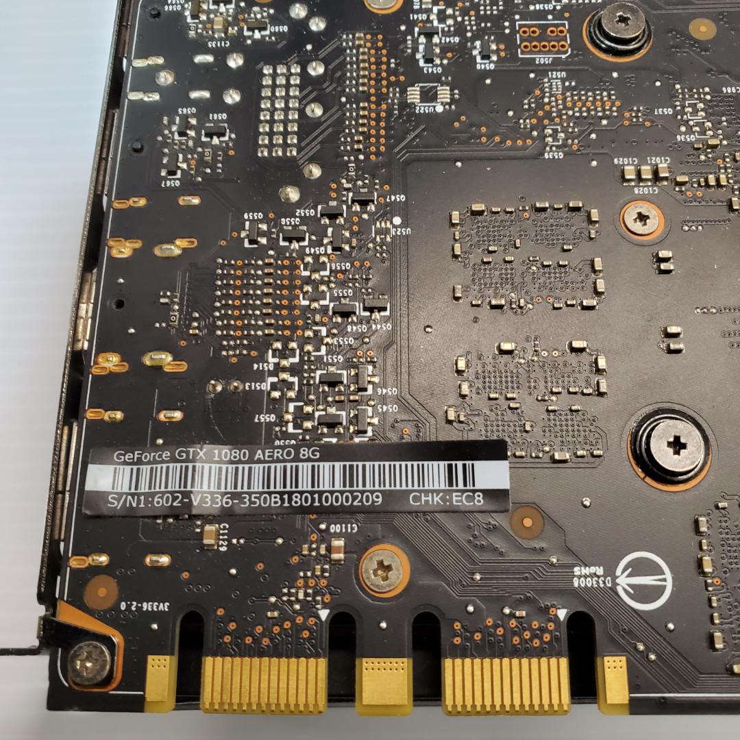 MSI GeForce GTX1080 AERO 8G 動作確認済み