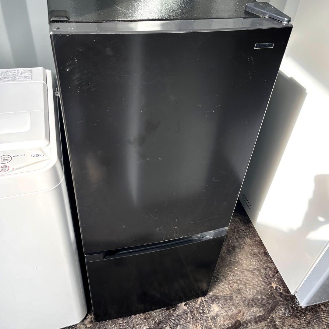 307取付無料！完動品！2025年製山善ブラック冷蔵庫・おしゃれホワイト洗濯機