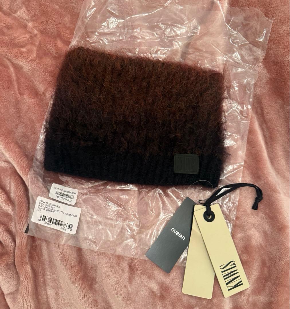 knwls ブラック×ブラウン 猫耳ビーニー