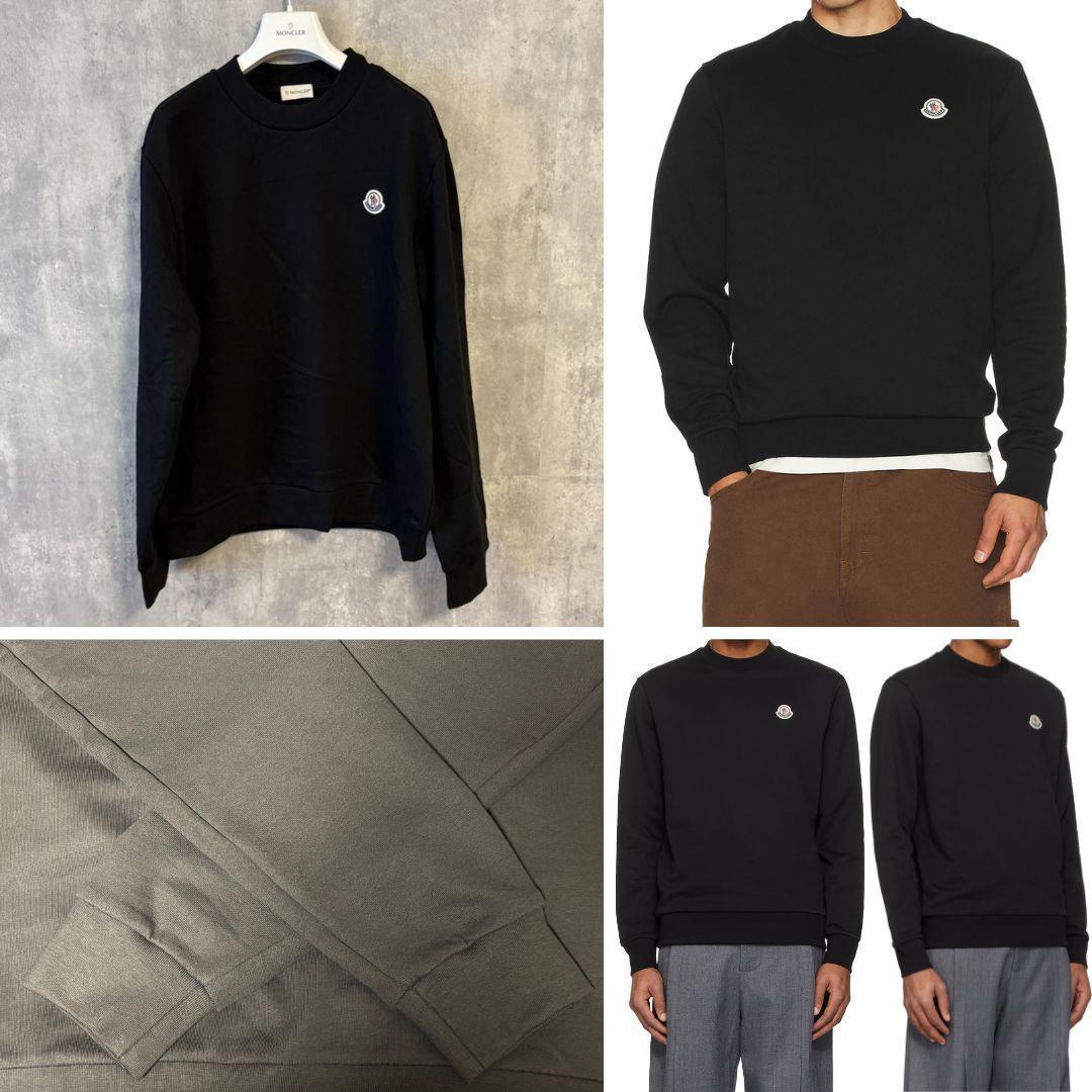 新品未使用タグ付き☆MONCLER Logo Patch スウェット L 黒色
