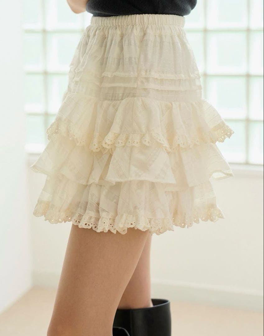 SNIDEL ラッフルティアードスカショーパン