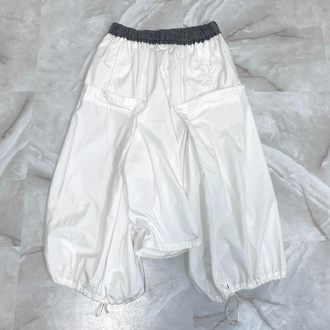 A13140 コムデギャルソン　08ss 変形サルエルパンツ　ホワイト S