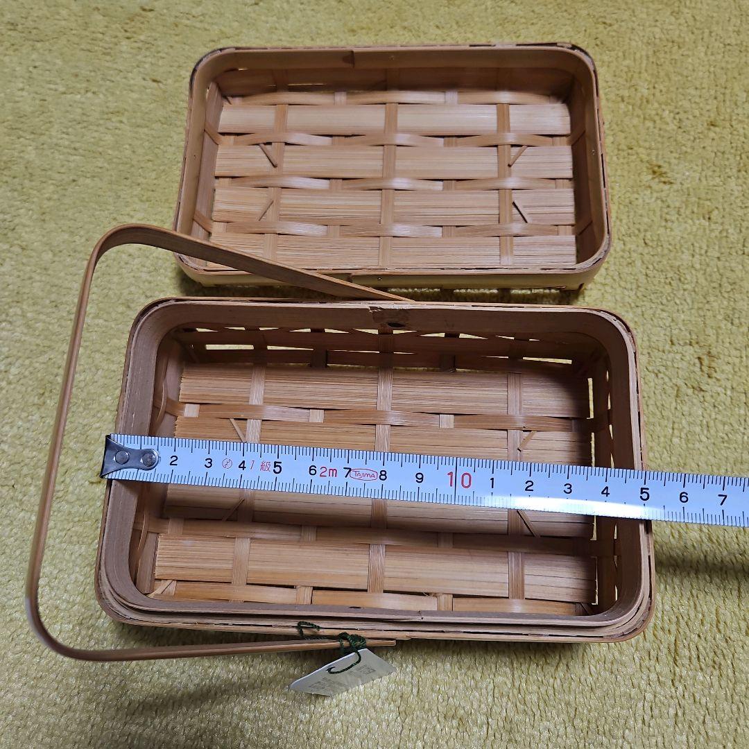 【新品】竹巧彩　お弁当箱　おむすび箱　長方形　豆腐カゴ　小物入れ