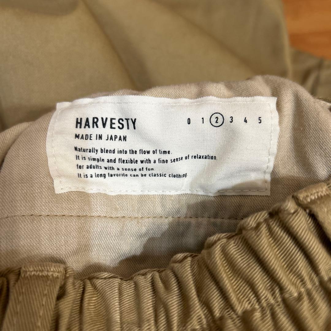 ハーベスティ　harvestyサイズ2 カーキベージュ　チノクロスサーカスパンツ
