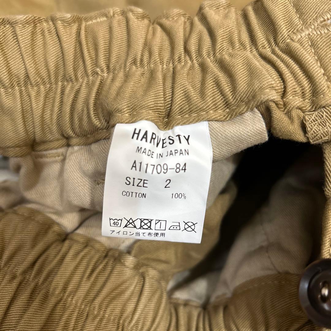 ハーベスティ　harvestyサイズ2 カーキベージュ　チノクロスサーカスパンツ