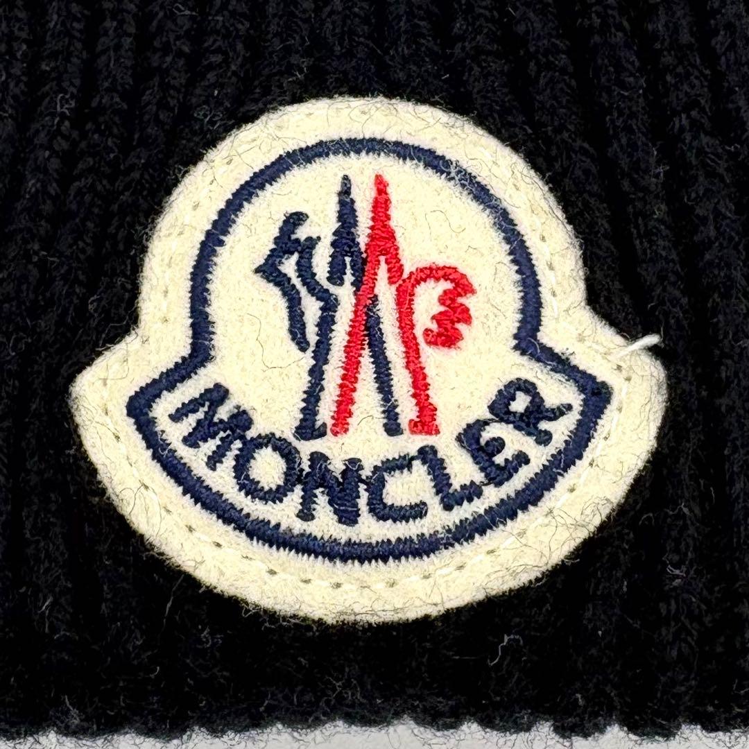 【近年モデル】 MONCLER ニット帽 マグリア ブラック ワッペン