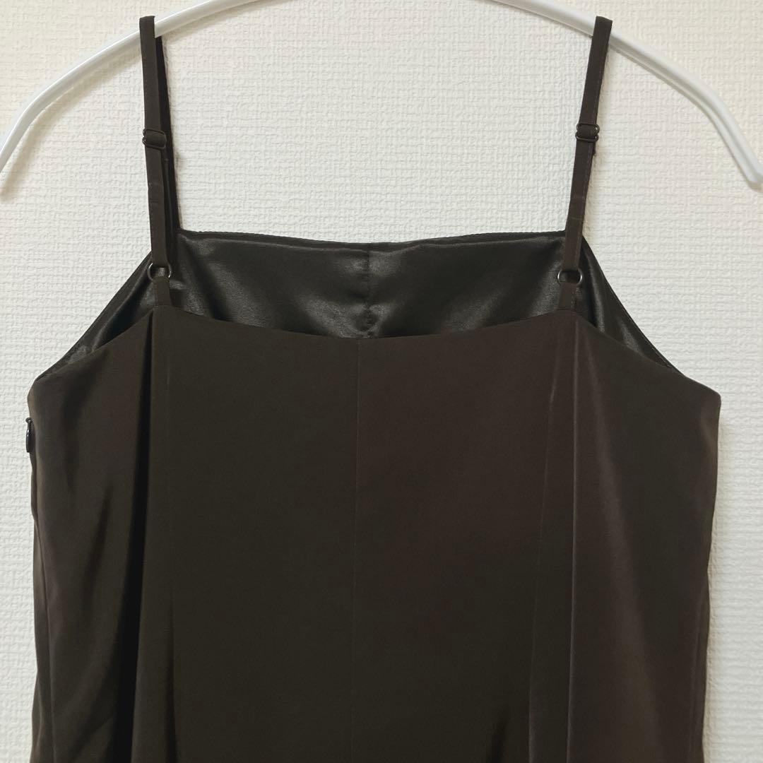 人気　ニアナ　マルチレイヤードセットドレス ブラウン　M