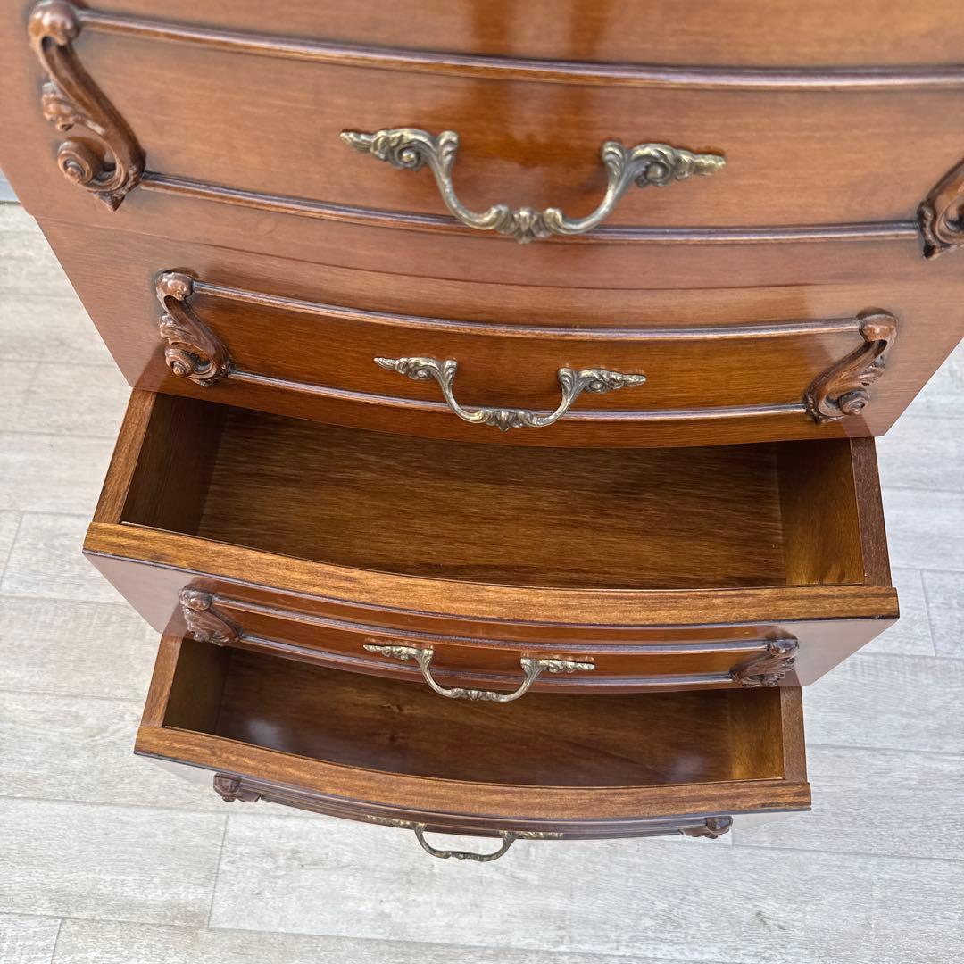 イタリア製 猫脚 5段チェスト 高級家具