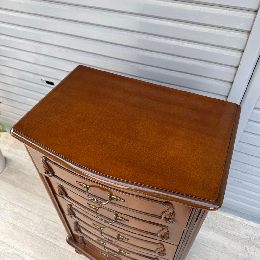 イタリア製 猫脚 5段チェスト 高級家具
