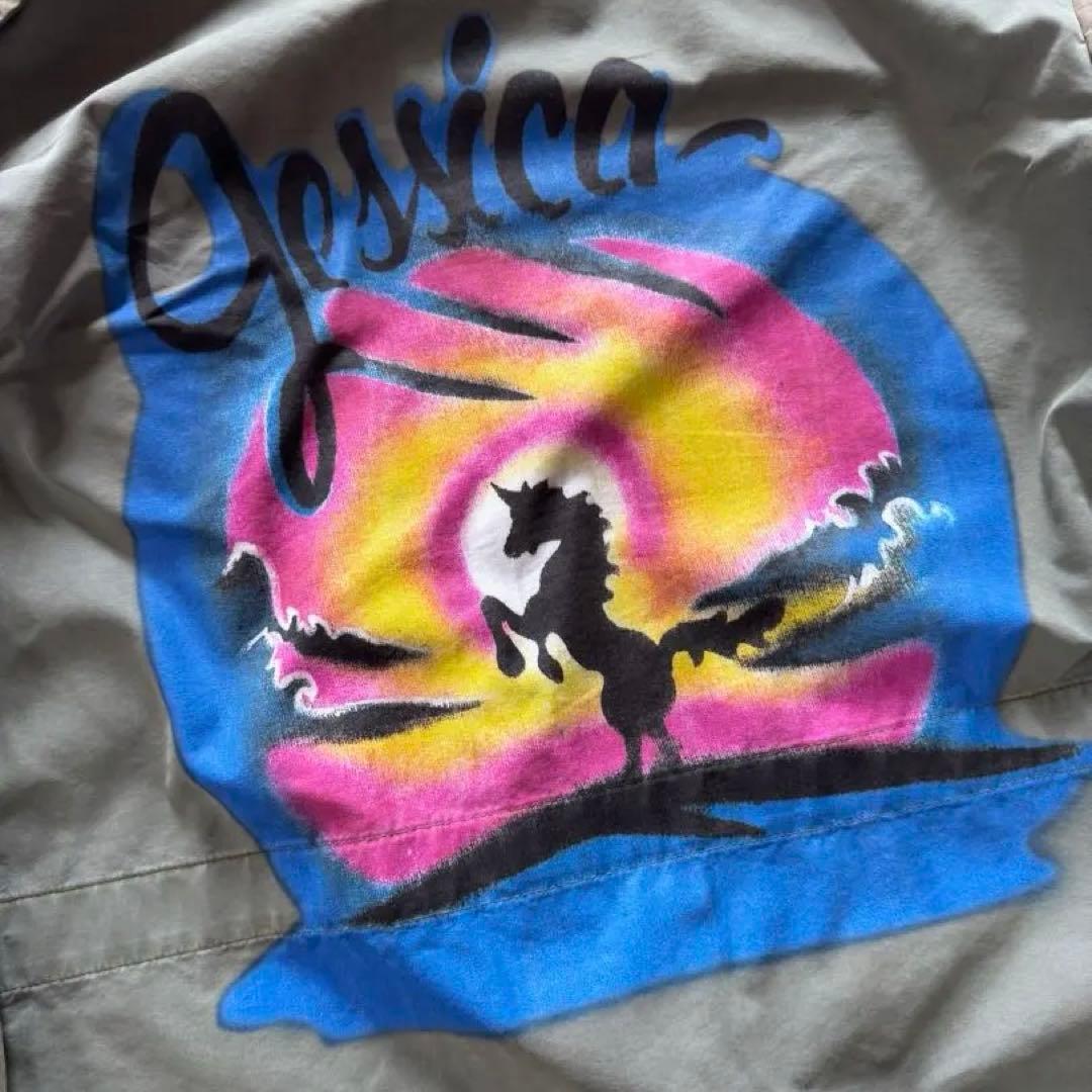 希少ユニコーン柄［パームエンジェルス ］ミリタリーコート モッズコート カーキ色