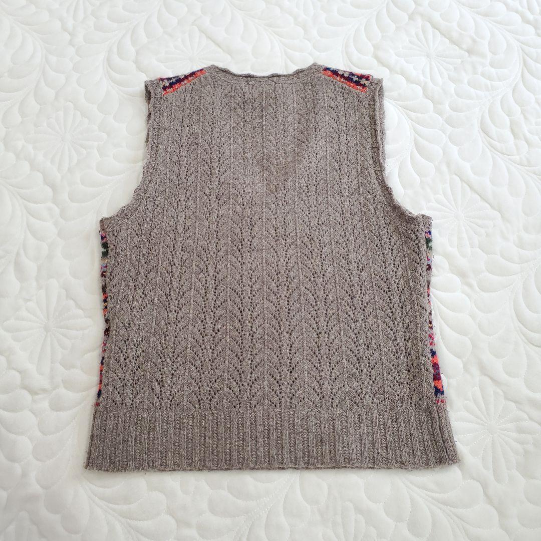 ポロラルフローレン ウールニットベスト Vネック フェアアイル柄