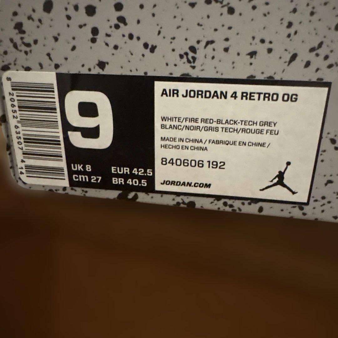Air Jordan 4 Retro OG ホワイトセメント