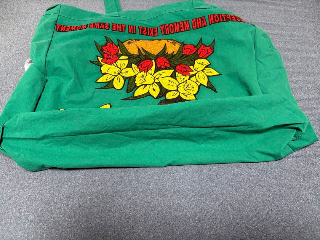 STONE  トートバッグ グリーン　刺繍ロゴ