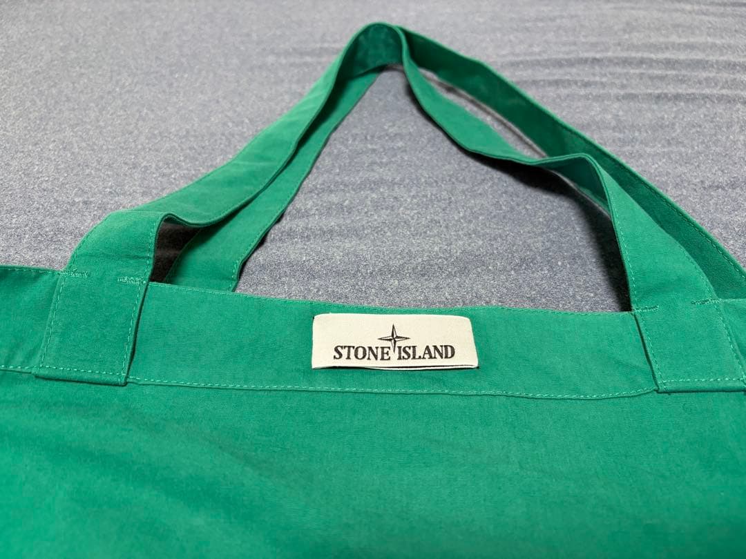 STONE  トートバッグ グリーン　刺繍ロゴ