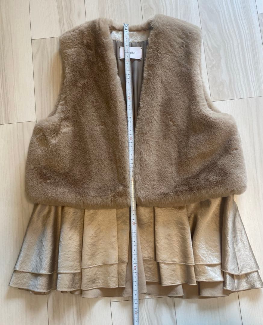 【Arobe 】ファーフレアベスト