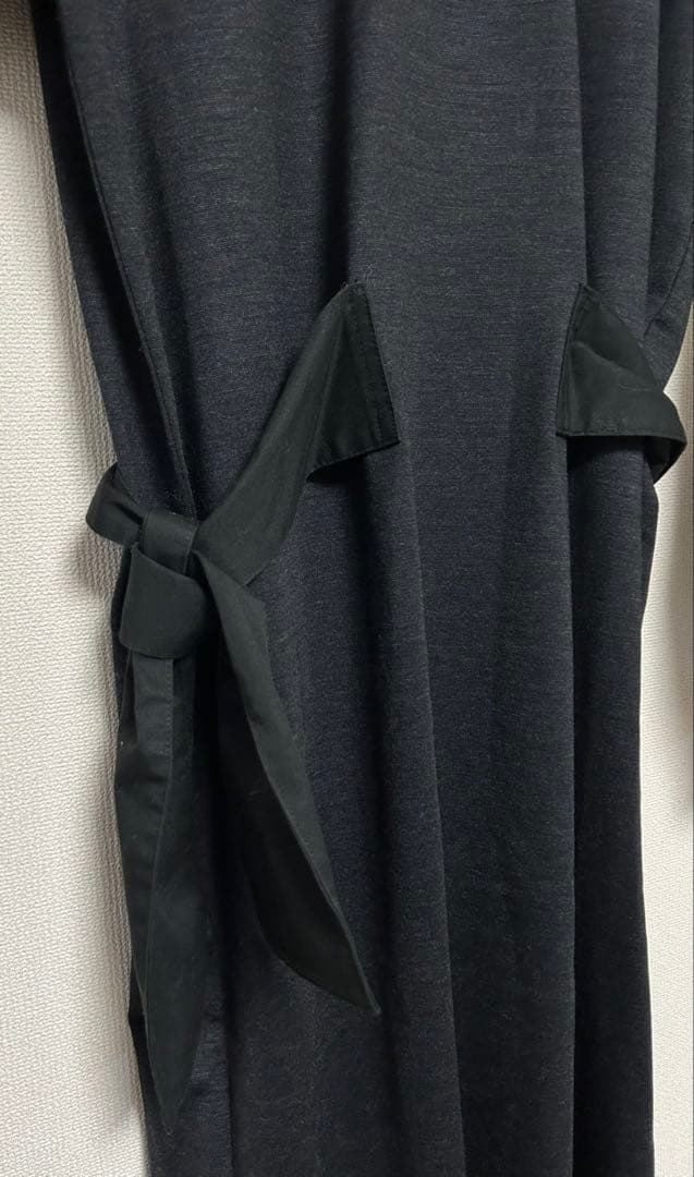POSTELEGANT/ハイネックリボンワンピース/size38/グレー