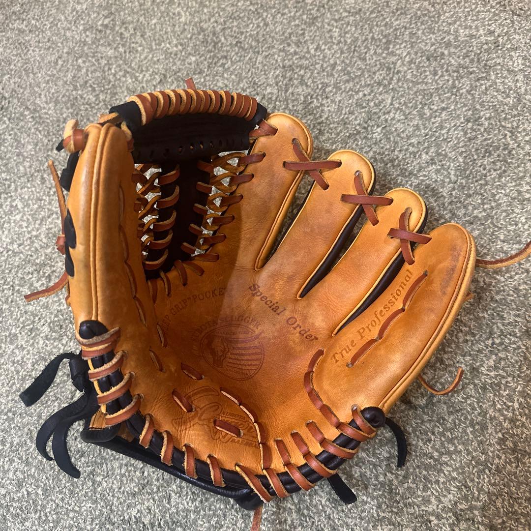 暇*ん様 久保田スラッガー　軟式グローブ オーダー　内野手用　黒/タン