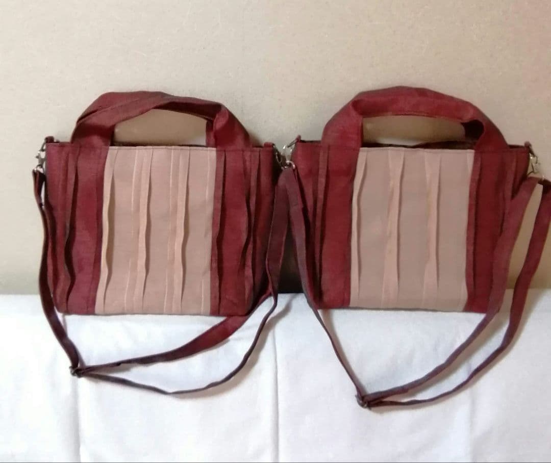 畳へり　トートバッグ　紺×ブルー　外側ポケット＆ショルダー紐つき　ほか