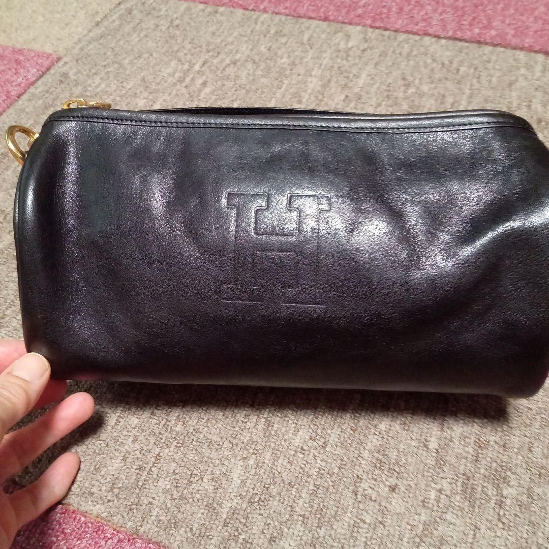 お値下げ中！ヒロフの黒レザー ドラム型ショルダーバッグ