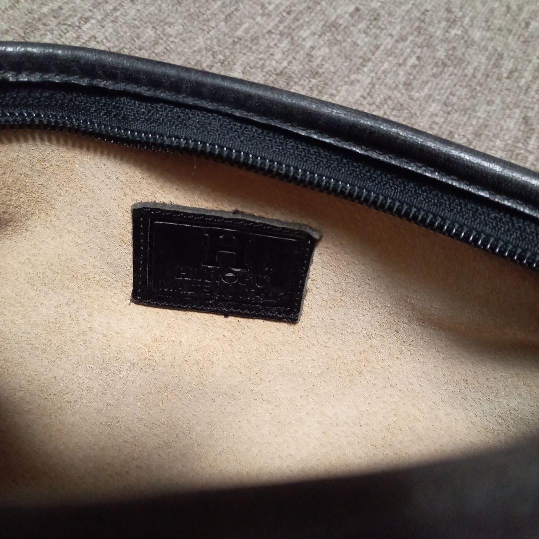 お値下げ中！ヒロフの黒レザー ドラム型ショルダーバッグ