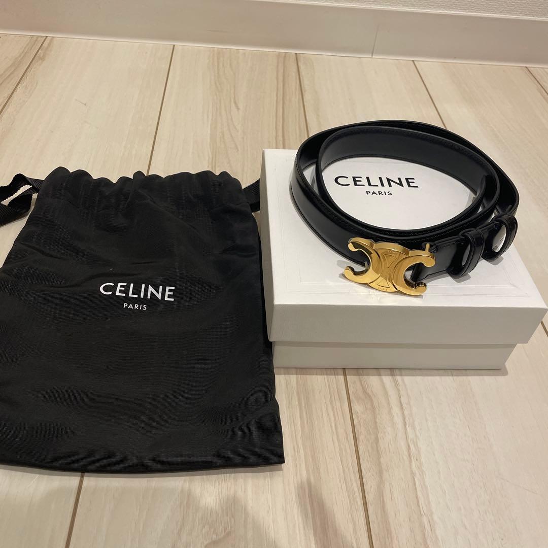 CELINE トリオンフ レザー ベルト 80cm