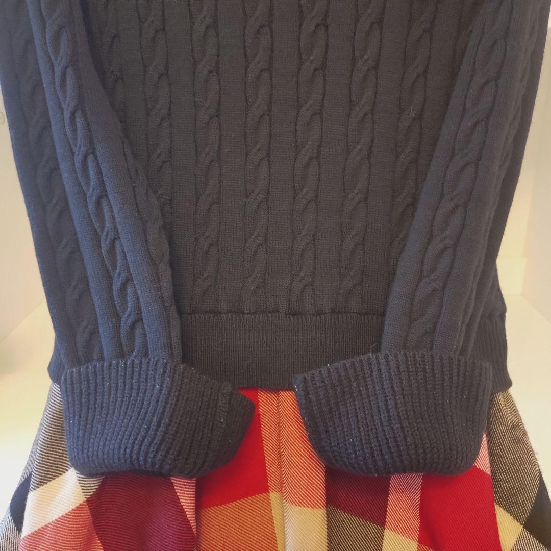 ブルーレーベルクレストブリッジ️ ♡ドッキングワンピース ビジューワッペン 38