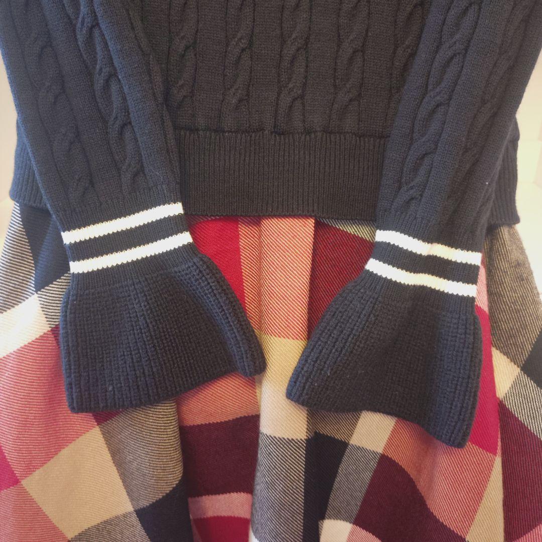 ブルーレーベルクレストブリッジ️ ♡ドッキングワンピース ビジューワッペン 38