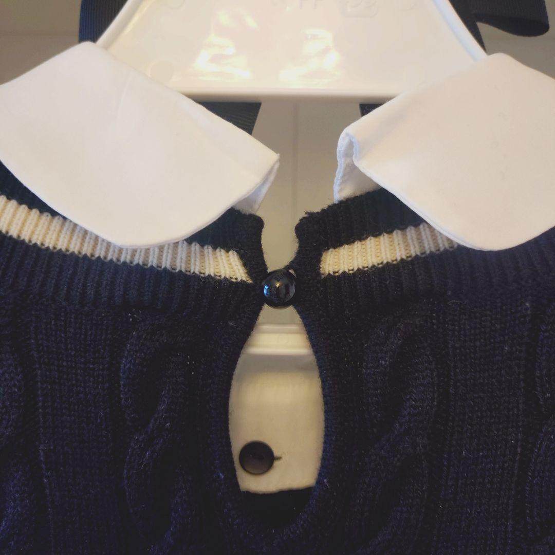 ブルーレーベルクレストブリッジ️ ♡ドッキングワンピース ビジューワッペン 38