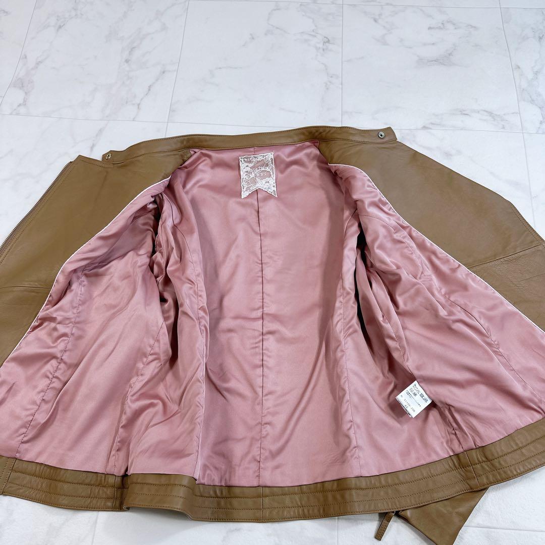 ローズティアラ 超美品　ラムレザー　ライダースジャケット　46サイズ　ブルゾン