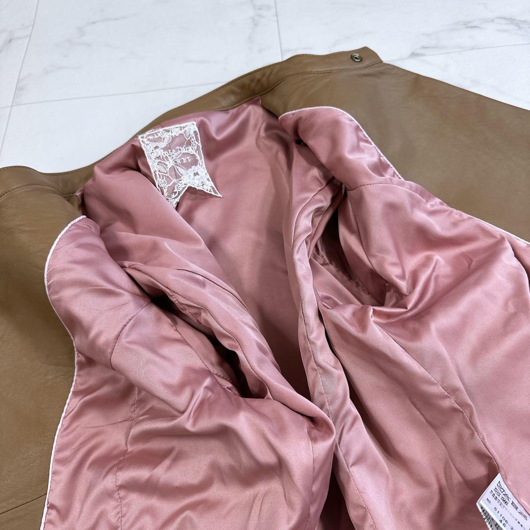 ローズティアラ 超美品　ラムレザー　ライダースジャケット　46サイズ　ブルゾン