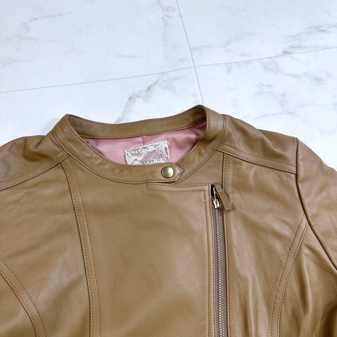 ローズティアラ 超美品　ラムレザー　ライダースジャケット　46サイズ　ブルゾン