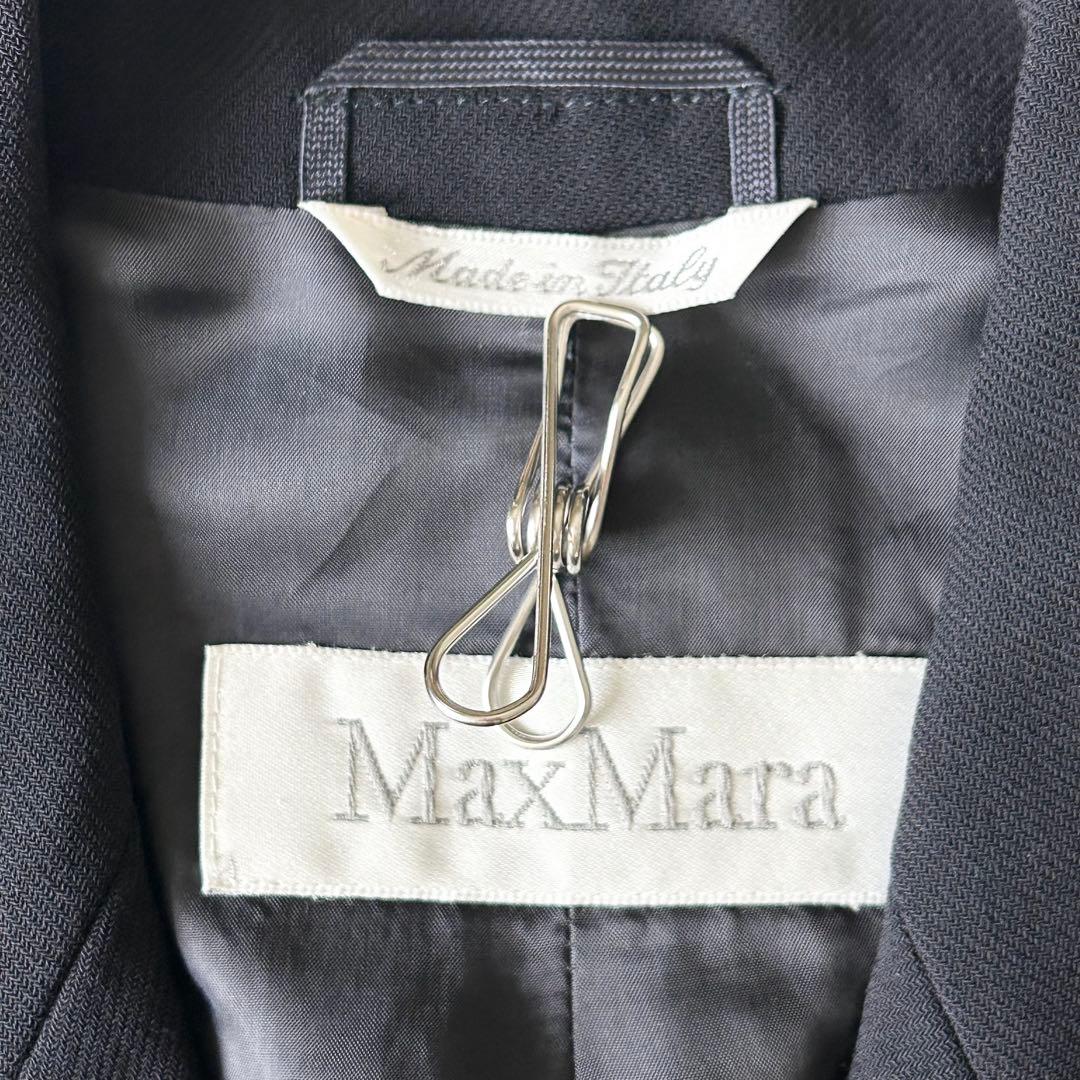 3026yマックスマーラ 白タグダブルブレザーテーラードジャケット 紺 M