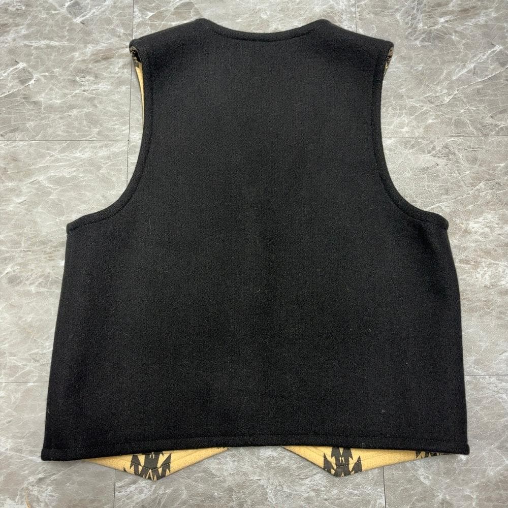 希少 BLACK SIGN リバーシブル ウール ベスト 36 ブラックサイン