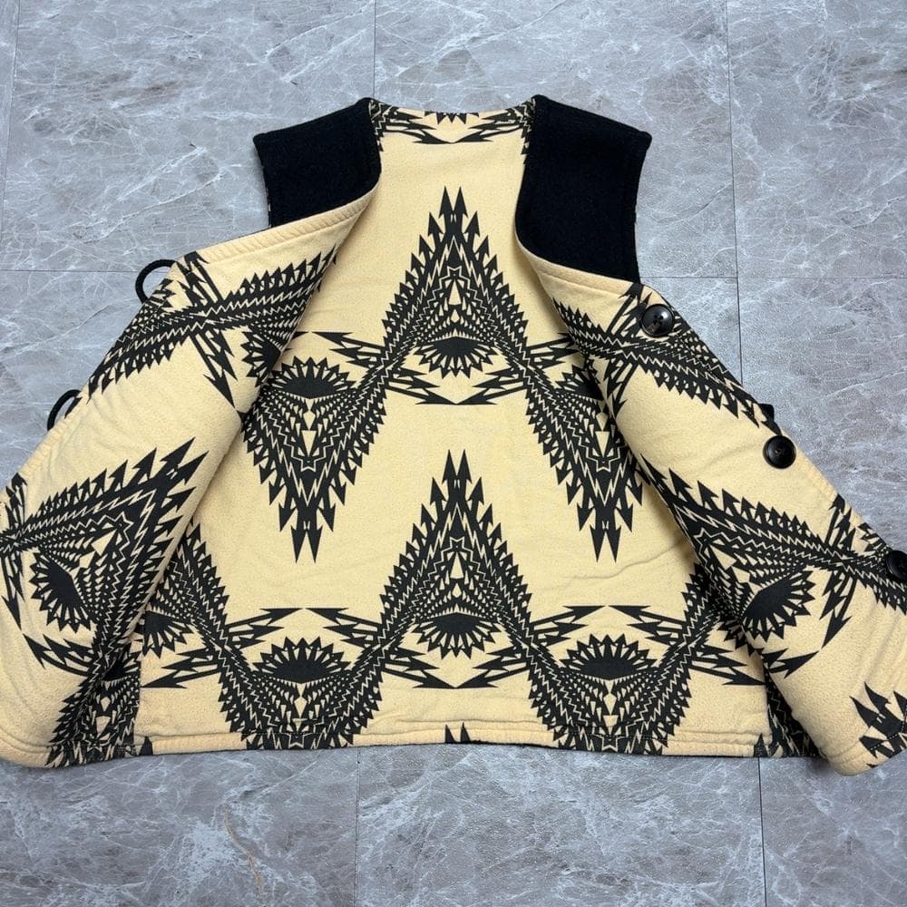 希少 BLACK SIGN リバーシブル ウール ベスト 36 ブラックサイン