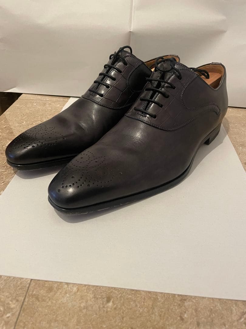 【MAGNANNI】革靴 レザー クロコ 型押し メダリオン 高級 紳士 上品