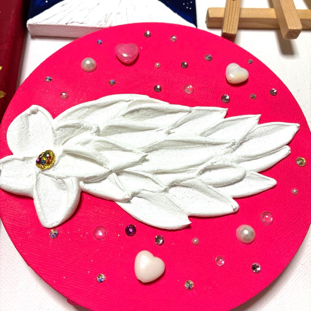 開運絵画　龍神様　富士山　花の舞　雪富士　天使の羽根　金箔