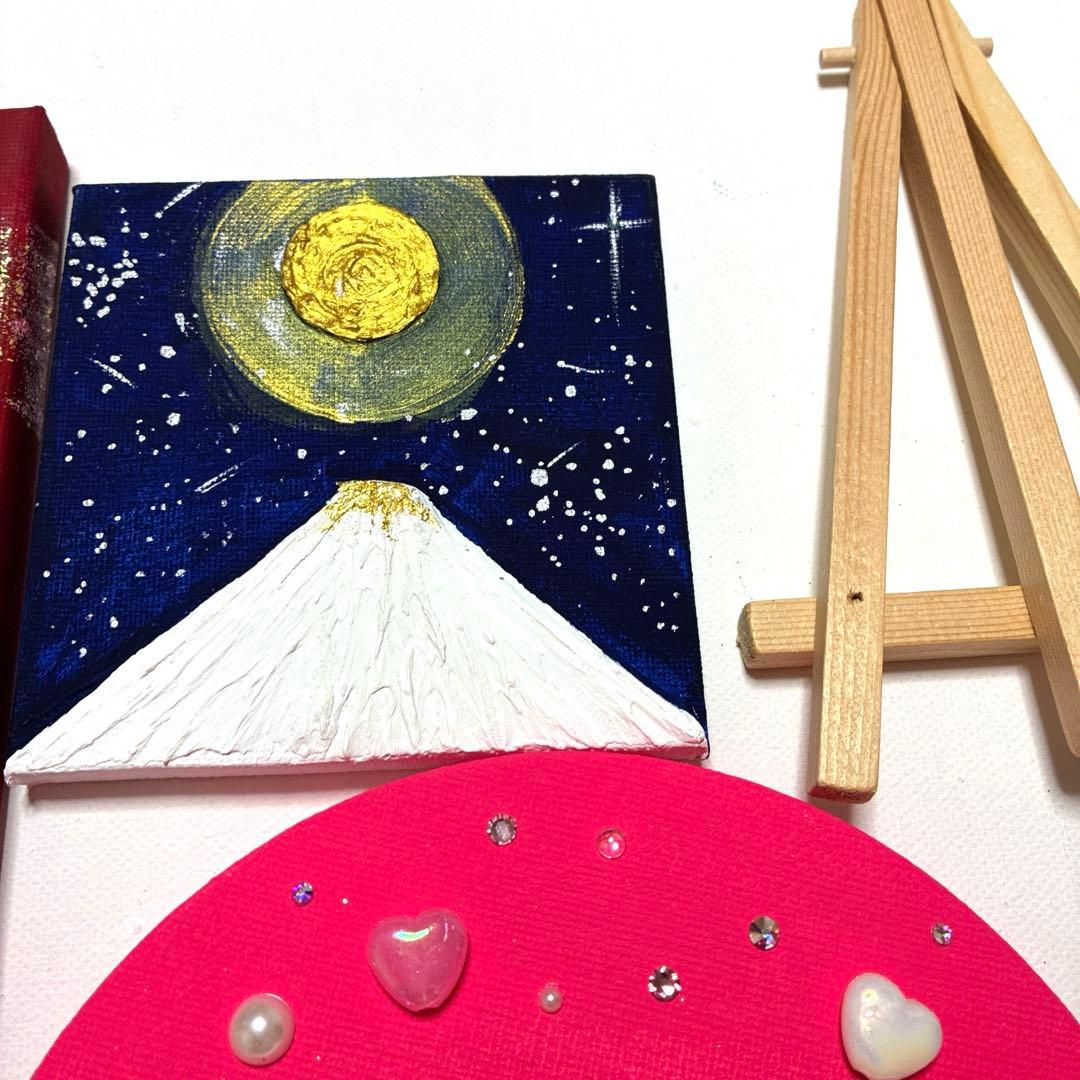 開運絵画　龍神様　富士山　花の舞　雪富士　天使の羽根　金箔