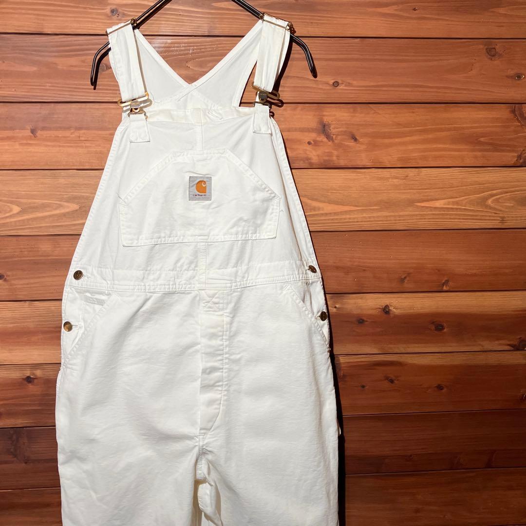 日本製　カーハート ホワイト　オーバーオール　つなぎ　ワークジャケット