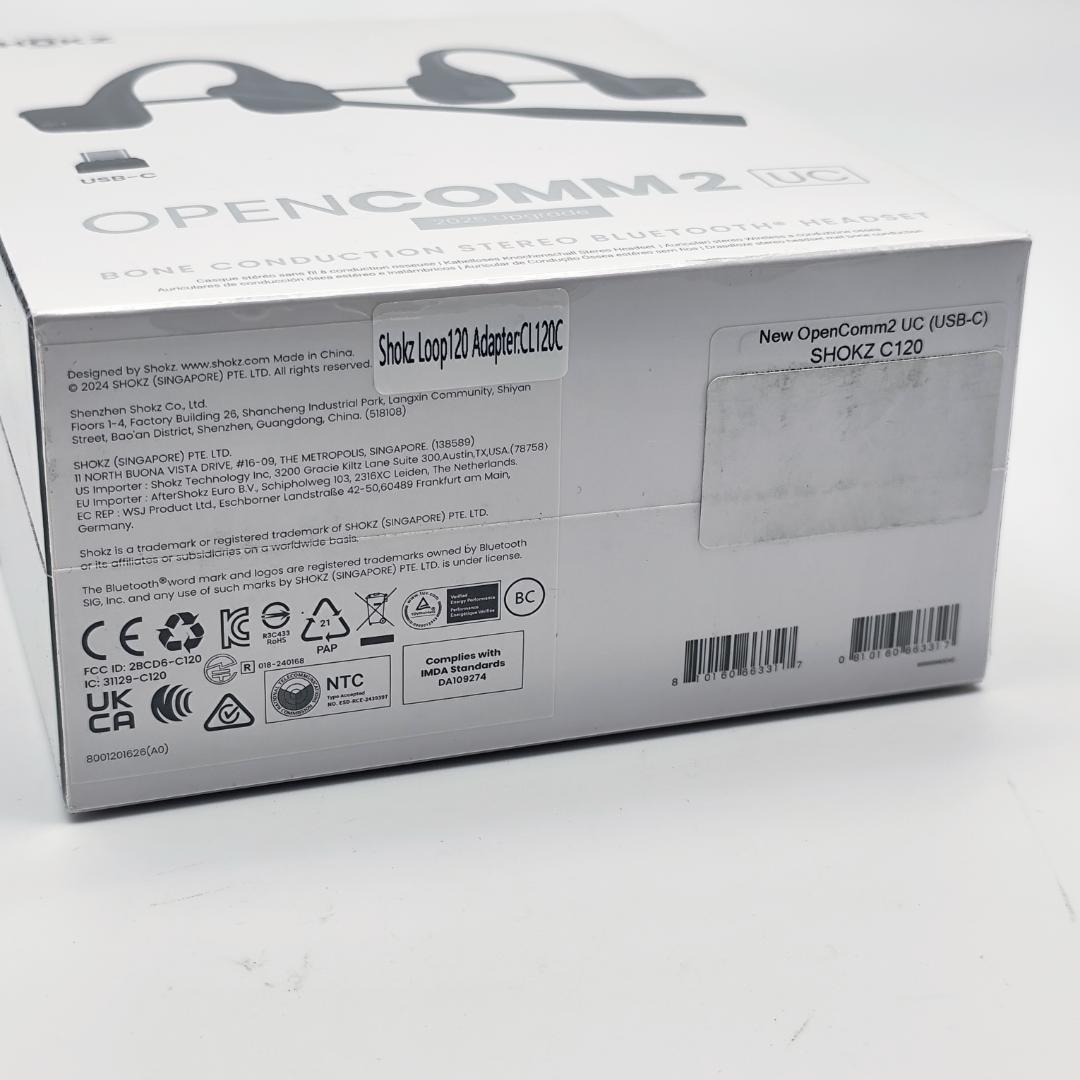 Shokz OpenComm2 UC 骨伝導 ビジネスイヤホン ブラック