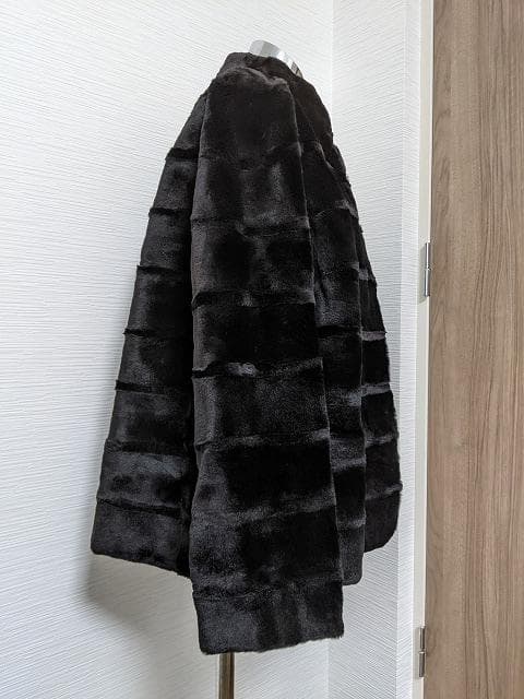 A509　シェアードウィーゼルミンク　毛皮　リバーシブルコート　リアルファー