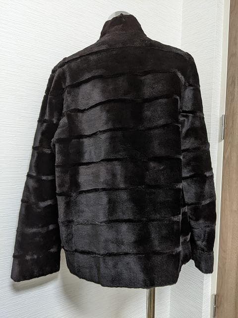A509　シェアードウィーゼルミンク　毛皮　リバーシブルコート　リアルファー