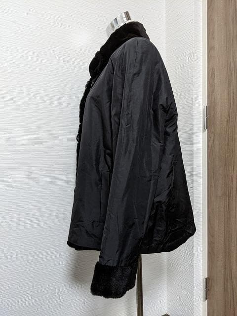 A509　シェアードウィーゼルミンク　毛皮　リバーシブルコート　リアルファー