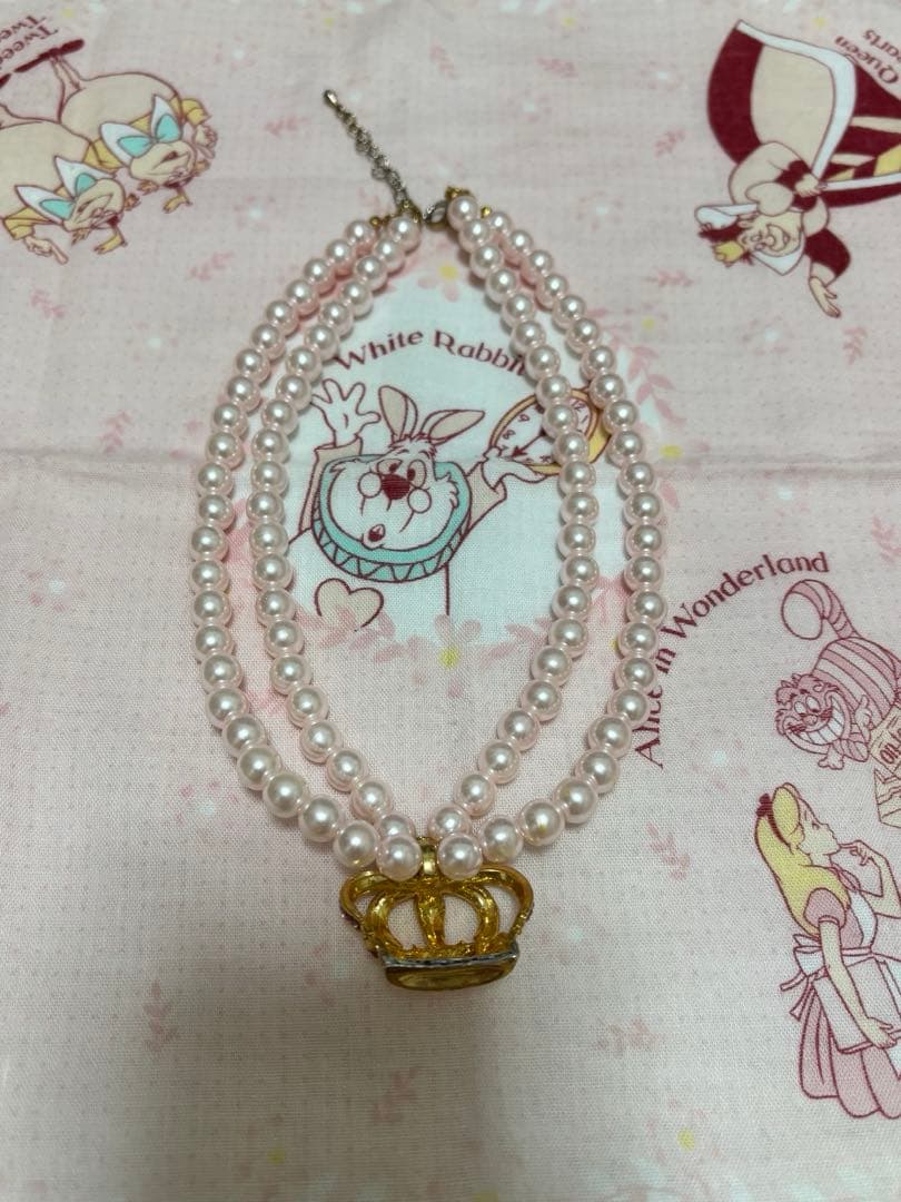 ☆ JESUS DIAMANTE 王冠パールネックレス ピンク☆
