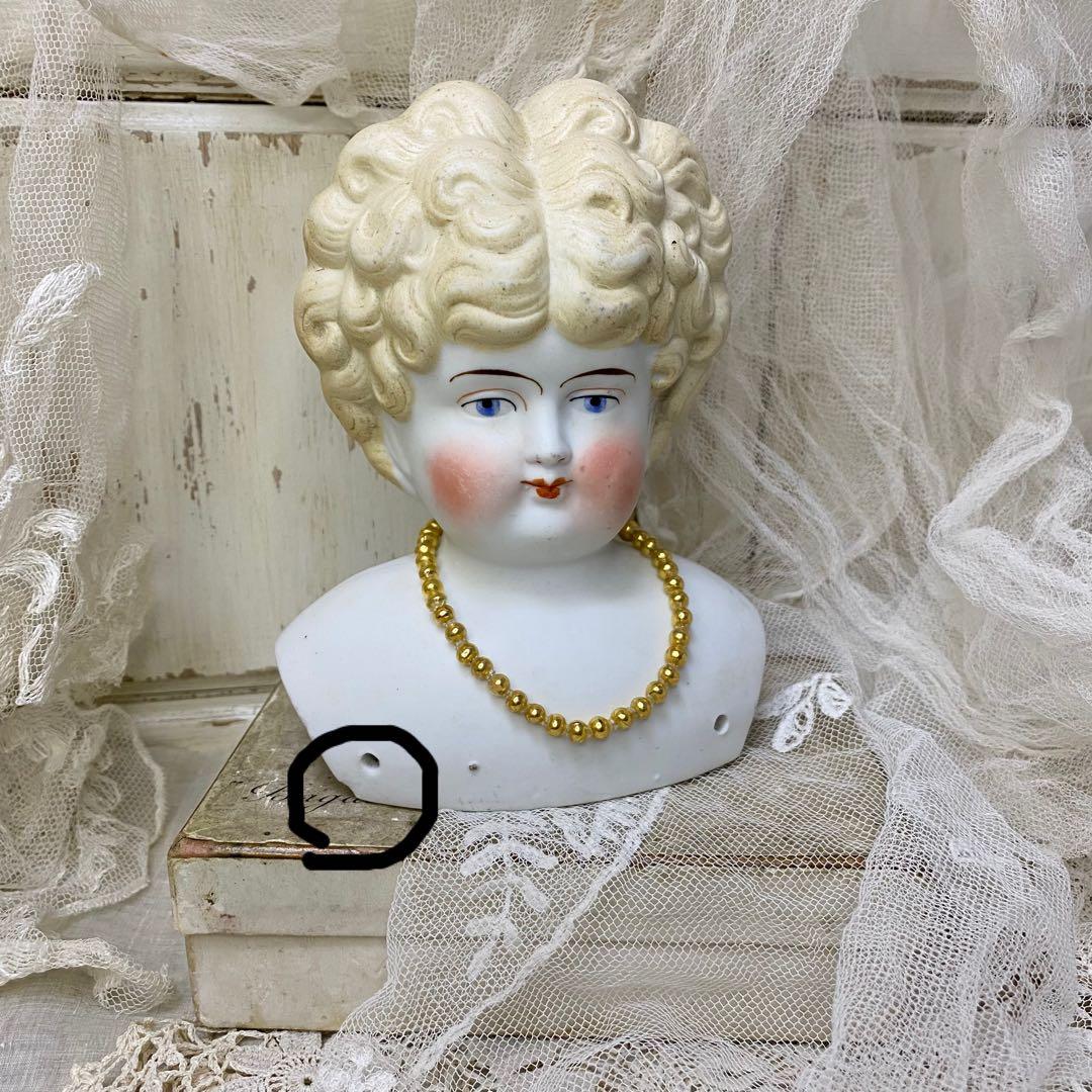 ドイツアンティーク パリアンドール チャイナヘッドドール ヘッド ブロンド