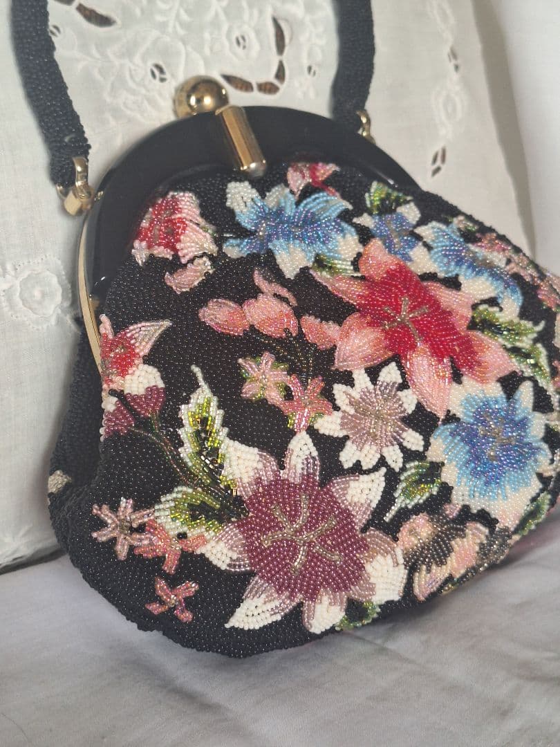 ビーズバック　花柄　絢爛　ヴィンテージ