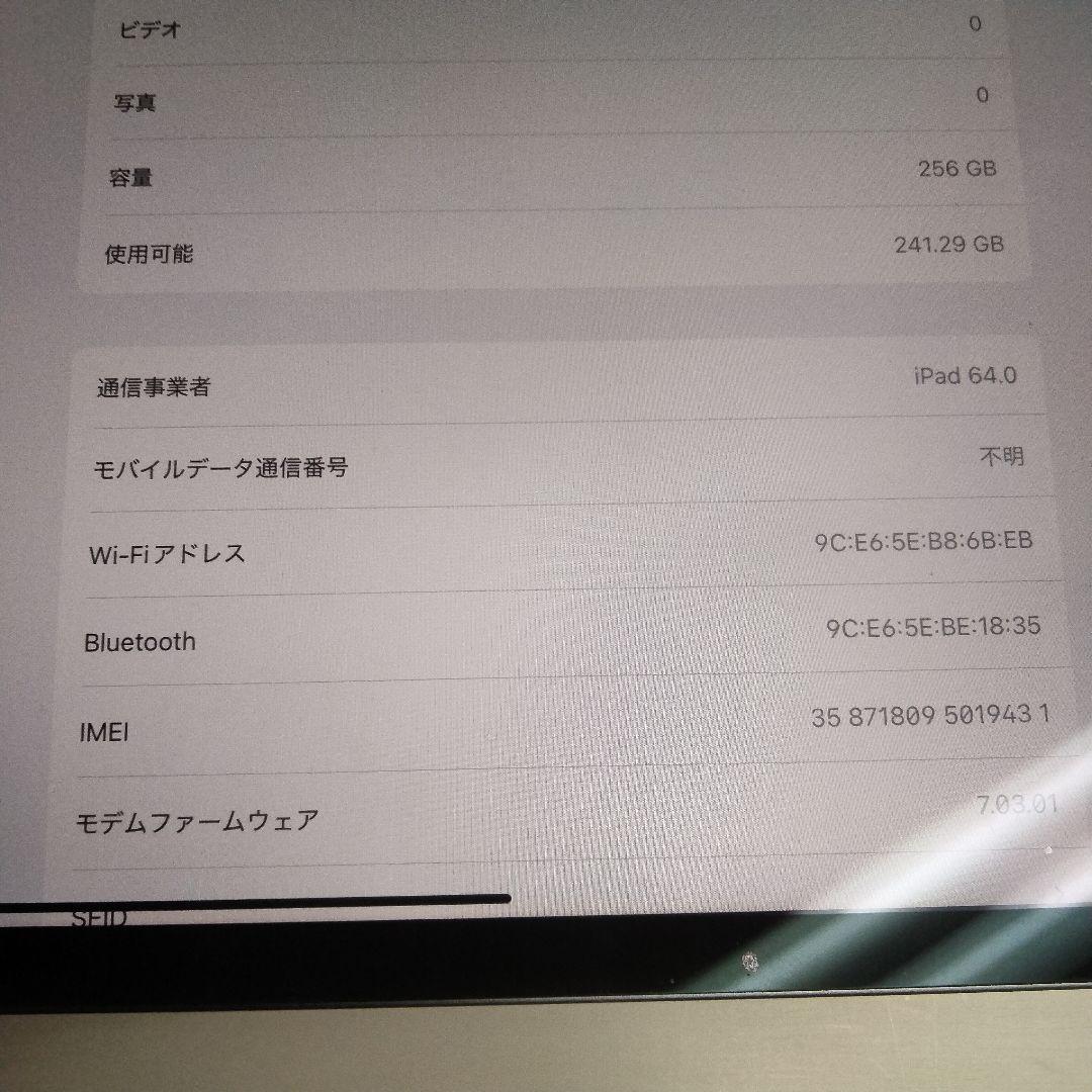 iPad Pro 12.9インチ第三世代256GB Wi-Fi+Cellular