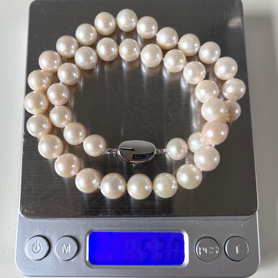 テリ強◆大珠◆本真珠 9.1-10.2㎜ ネックレス 925刻印