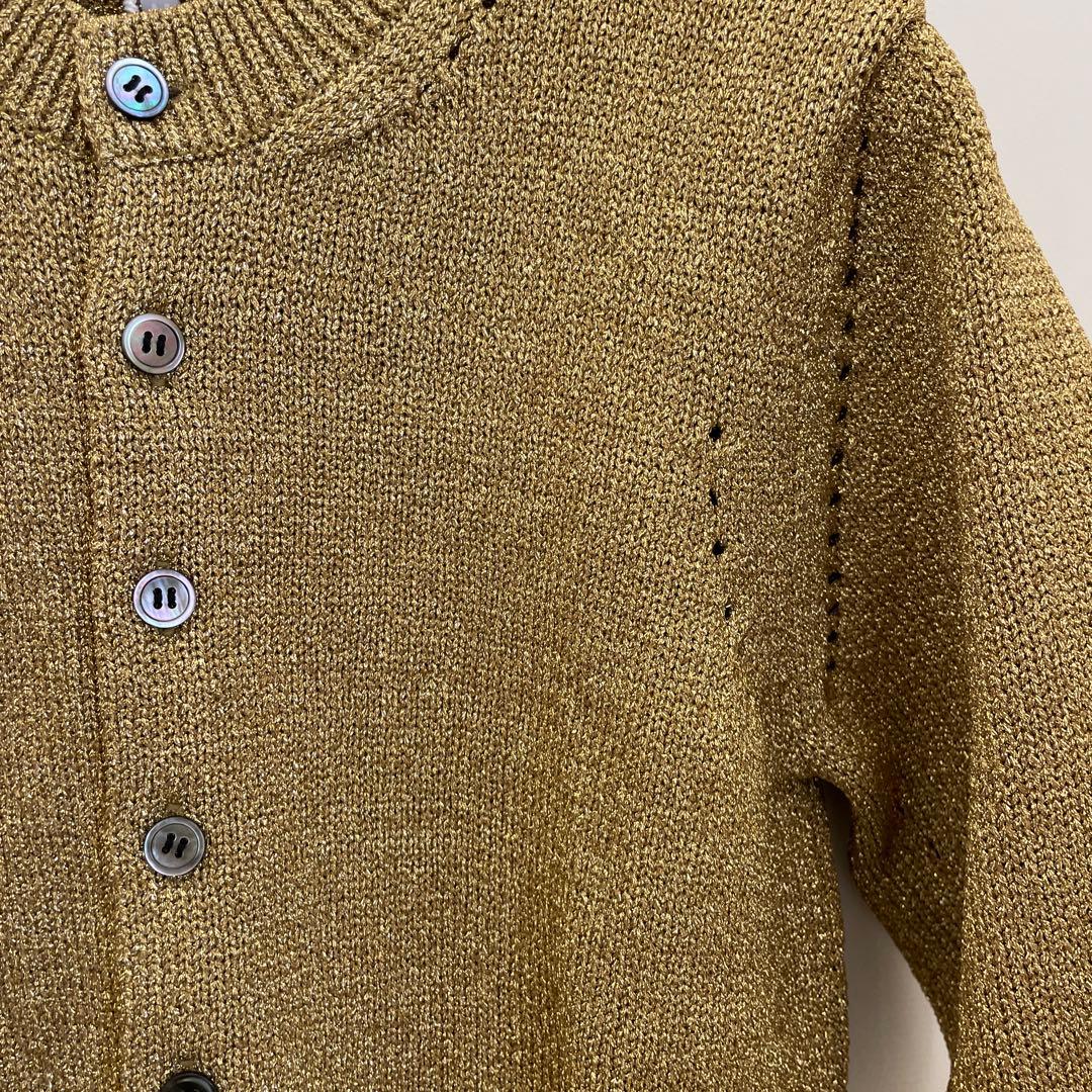 ゴールド ニット カーディガン 長袖　新品元値60500円